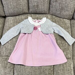 Mayoral Soft Pink Gray and White Dress